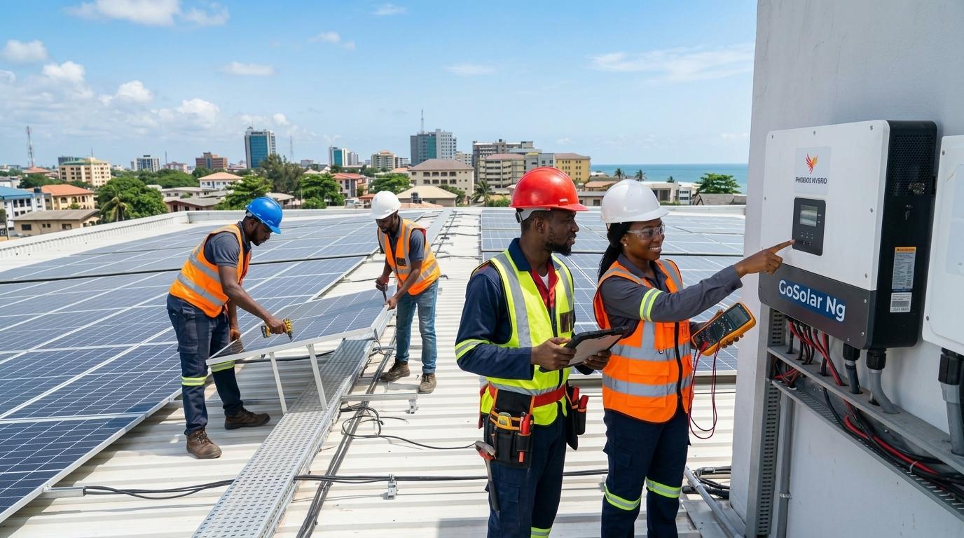 GoSolar certified engineers and installation team at work